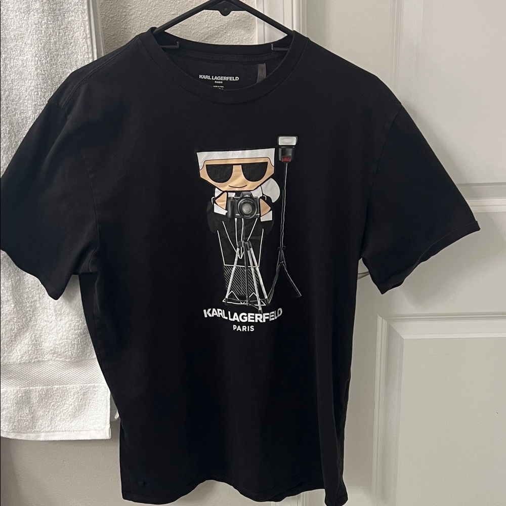 Karl Lagerfeld Black Tee with Camera Graphic